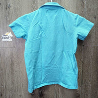 JUNIORS SS Polo Shirt, 1/4 Zip Up *gc, seam puckers, mnr faded
