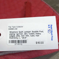 Quilt Jumper Saddle Pad, piping *gc/fair, dirt, faded, holey edges, pills, mnr film, rubs, hair

