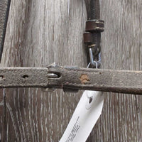 Flat Monocrown Figure 8 Noseband, Sheepskin, 2x Buckles *gc, scrapes, stiff, xholes, rubs, creases
