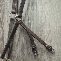Flat Monocrown Figure 8 Noseband, Sheepskin, 2x Buckles *gc, scrapes, stiff, xholes, rubs, creases
