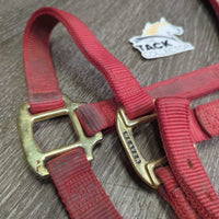 Thick Nylon Halter, adj, snap *gc, faded, dirty, frayed & rubbed edges, stains
