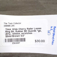 Thick Wide Cherry Roller Loose Ring Bit, Rubber Bit Guards *gc, dirty, residue, scratches
