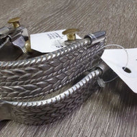 Western Smooth Rowel Spurs, stamped *gc, clean, film/residue, widened
