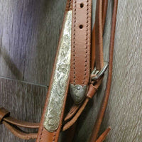 Headstall, Split Reins, Narrow Breastcollar, Laces *like new, mnr stains, rubs & scuffs, stiff
