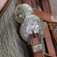 Headstall, Split Reins, Narrow Breastcollar, Laces *like new, mnr stains, rubs & scuffs, stiff
