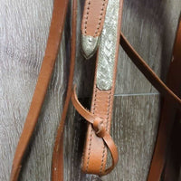 Headstall, Split Reins, Narrow Breastcollar, Laces *like new, mnr stains, rubs & scuffs, stiff
