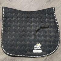 Thick Microsuede Quilt Jumper Saddle Pad, 1x piping *gc, clean, dusty, mnr residue, dirt
