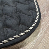 Thick Microsuede Quilt Jumper Saddle Pad, 1x piping *gc, clean, dusty, mnr residue, dirt
