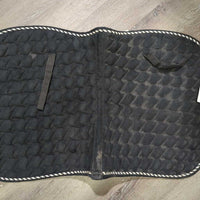 Thick Microsuede Quilt Jumper Saddle Pad, 1x piping *gc, clean, dusty, mnr residue, dirt
