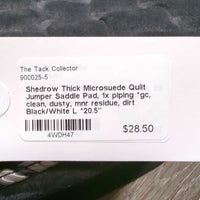 Thick Microsuede Quilt Jumper Saddle Pad, 1x piping *gc, clean, dusty, mnr residue, dirt
