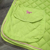 Thick Quilt Jumper Pad, 2x pockets, 1x piping *gc/fair, clean, pills, stains, mnr rubs, snags, hair, threads, repairs, faded
