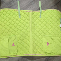 Thick Quilt Jumper Pad, 2x pockets, 1x piping *gc/fair, clean, pills, stains, mnr rubs, snags, hair, threads, repairs, faded
