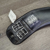 Thick Padded Anatomical Leather Short Girth *vgc/gc, clean, dusty, rubs, seams: mnr residue & hairy
