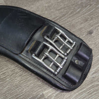 Thick Padded Anatomical Leather Short Girth *vgc/gc, clean, dusty, rubs, seams: mnr residue & hairy

