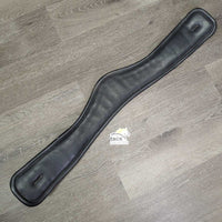 Thick Padded Leather Anatomical Short - Dressage Girth, 2x els *gc, mnr dirt, film, residue & creases, hollow spots
