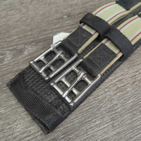 Nylon Web & Neoprene Short - Dressage Girth, els *gc/vgc, dirty, film, stains, hairy seams, older?
