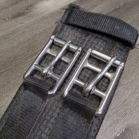 Nylon Web & Neoprene Short - Dressage Girth, els *gc/vgc, dirty, film, stains, hairy seams, older?
