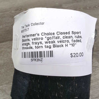 Closed Sport Boots, velcro *gc/fair, clean, rubs, snags, frays, weak velcro, faded, threads, torn tag

