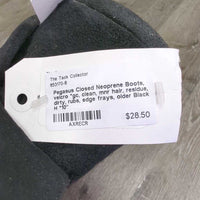 Closed Neoprene Boots, velcro *gc, clean, mnr hair, residue, dirty, rubs, edge frays, older
