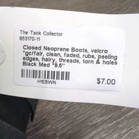Closed Neoprene Boots, velcro *gc/fair, clean, faded, rubs, peeling edges, hairy, threads, torn & holes
