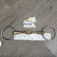 Med French Link Loose Ring Bit, center lozenge/bar *gc/fair, clean, scale, stains, residue, scrapes, scratches
