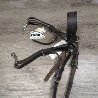 Flat Breastplate, 2x straps, snaps *gc, older, clean, residue rubs, creases, mnr dirt, hair, slice
