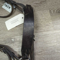 Flat Breastplate, 2x straps, snaps *gc, older, clean, residue rubs, creases, mnr dirt, hair, slice
