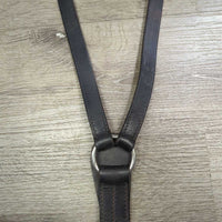 Flat Breastplate, 2x straps, snaps *gc, older, clean, residue rubs, creases, mnr dirt, hair, slice
