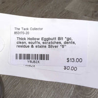 Thick Hollow Eggbutt Bit *gc, clean, scuffs, scratches, dents, residue & stains
