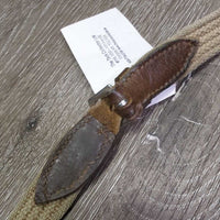 German Martingale, Cotton Web Reins *gc/fair, stiff, dry, edge scrapes, cut end, rusty, bent, warped, dry, mnr dirt, film
