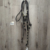 Round Nylon Headstall, Buckles, loop reins, tassle ends *vgc, mnr dirt, residue
