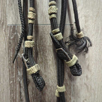 Round Nylon Headstall, Buckles, loop reins, tassle ends *vgc, mnr dirt, residue
