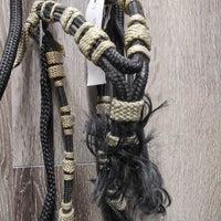 Round Nylon Headstall, Buckles, loop reins, tassle ends *vgc, mnr dirt, residue
