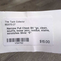 Narrow Full Cheek Bit *gc, clean, scuffs, loose joint, residue, stains, scratches
