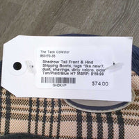 Tall Front & Hind Shipping Boots, tags *like new?, dust, shavings, dirty velcro, older
