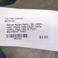 Nylon Halter *gc, clean, rubs, stains, hole frays, rusty, faded, edge rubs & frays
