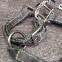 Thick Nylon Halter, 2x adj *gc/fair, dirty, rubs, faded, scrapes, rough, creases, older, v.stiff
