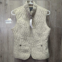 Light Quilt Vest, Zipper *gc, puckers, loose piping edge, older
