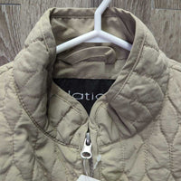 Light Quilt Vest, Zipper *gc, puckers, loose piping edge, older
