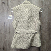 Light Quilt Vest, Zipper *gc, puckers, loose piping edge, older
