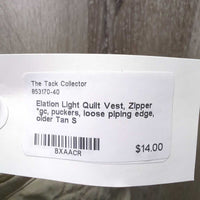 Light Quilt Vest, Zipper *gc, puckers, loose piping edge, older

