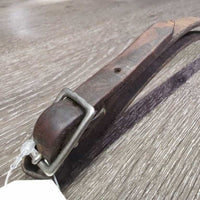 Leather Chin Strap, 3 Leather Keepers *gc, stiff, rubs, creases, cracks & dings
