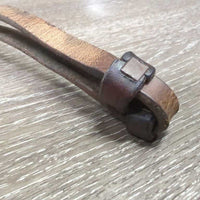 Leather Chin Strap, 3 Leather Keepers *gc, stiff, rubs, creases, cracks & dings

