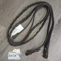 Wide Braided Reins *vgc, dry, stiff, rubs, twists, older, stains
