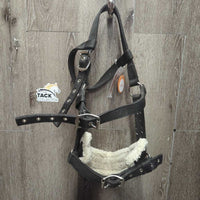 Nylon Web & Fleece Lungeing Cavesson *gc, hairy, clumpy, oxidized, rubs
