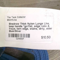 Thick Nylon Lunge Line, loop handle *gc/fair, edge rubs & frays, torn edge, stains, dirty, older, stiff spots
