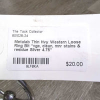 Thin Hvy Western Loose Ring Bit *vgc, clean, mnr stains & residue
