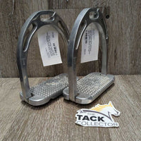Wide Base Aluminum Stirrup Irons *vgc, clean, scratches, rubs, oxidized, stains, mnr rust
