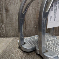 Wide Base Aluminum Stirrup Irons *vgc, clean, scratches, rubs, oxidized, stains, mnr rust
