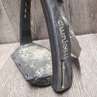 1 ONLY LEFT Safety Stirrup & 1 Bottom Base Cover & 1 screw *gc, sandy, rubs, residue/film, older, faded
